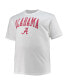 Фото #3 товара Men's White Alabama Crimson Tide Big and Tall Arch Over Wordmark T-shirt
