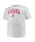 Men's White Alabama Crimson Tide Big and Tall Arch Over Wordmark T-shirt 3XT - фото #3