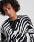 ფოტო #3 პროდუქტის Women's 100% Cashmere Zebra-Print Belted Duster, Created for Macy's