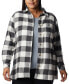 Фото #1 товара Plus Size Holly Hideaway Cotton Checked Flannel Tunic Shirt
