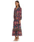 ფოტო #3 პროდუქტის Women's Printed Surplice-Neck Maxi Dress