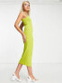 COLLUSION rib vest midi dress in green