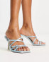 Фото #2 товара ALDO Eriasien buckle heeled sandals in sky metallic