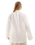 Mango relaxed oversized shirt in white