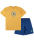 ფოტო #1 პროდუქტის Men's Gold, Royal Golden State Warriors Big and Tall T-shirt and Shorts Sleep Set