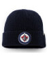 Фото #1 товара Men's Navy Winnipeg Jets Core Primary Logo Cuffed Knit Hat