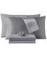 Фото #2 товара Microfiber 7-Pc. Sheet Set with Satin Pillowcases and Satin Hair-Tie, Queen