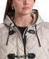 Plus Size Hooded Toggle-Front Quilted Coat