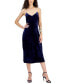 Фото #1 товара Women's Embellished-Strap Velvet Midi Dress