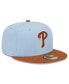 Фото #3 товара Men's Light Blue/Brown Philadelphia Phillies Spring Color Basic Two-Tone 59fifty Fitted Hat