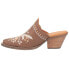 Dingo Wildflower Floral Embroidered Round Toe Mule Booties Womens Brown Dress Ca