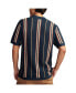 Men's Short Sleeve Striped Button Down Sweater Shirt