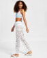 ფოტო #3 პროდუქტის Juniors' Scallop Hem Pants with Tassel Tie, Created for Macy's