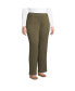 ფოტო #5 პროდუქტის Plus Size Starfish Mid Rise Straight Leg Elastic Waist Pull On Pants