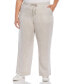 ფოტო #1 პროდუქტის Plus Size Wide Leg Drawstring Linen Pants