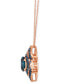 ფოტო #1 პროდუქტის Ombré® Deep Sea Blue Topaz (2 ct. t.w.), Denim Ombré (3/4 ct. t.w.), & White Sapphire (1/6 ct. t.w.) Framed Adjustable 20" Pendant Necklace in 14k Rose Gold