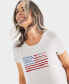 Фото #3 товара Women's Flag Graphic Crewneck T-Shirt, Created for Macy's