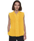 Women's Scalloped Pleated Button-Down Top