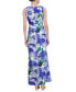 Фото #2 товара Women's Floral-Print Twist-Front Gown