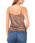Women's Sleeveless Cowl Neck Ruched Tank Top