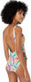 Фото #2 товара Bar 3 259832 Women's Brand Strappy Plunge One Piece Swimsuit Size Large