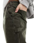 Фото #10 товара Abercrombie & Fitch loose workwear carpenter trousers in dark green