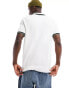 GANT logo wide tipped cotton pique polo in white