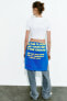 Ribbed cropped t-shirt with embroidered slogan