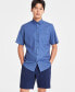 ფოტო #1 პროდუქტის Men's Short-Sleeve Modern Stretch Dobby Shirt, Created for Macy's