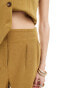 ASOS DESIGN linen pleated tailored shorts in olive