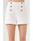 ფოტო #1 პროდუქტის Women's Gold Color Button Detail Shorts
