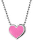 ფოტო #1 პროდუქტის Enamel Heart 16" Pendant Necklace in Sterling Silver