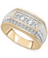 ფოტო #1 პროდუქტის Men's Diamond Two-Tone Statement Ring (1 ct. t.w.) in 10k Gold