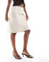 Фото #4 товара Pimkie lowrise satin bias midi skirt in cream