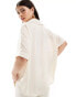 Vero Moda oversized textured shirt in cream Белый, XS - EU 34 - фото #3