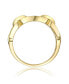 Фото #2 товара 14k Gold Plated with Clear Cubic Zirconia Pave Chain Link Ring