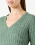 Фото #4 товара Gant Women's Stretch Cotton Cable V-Neck Pullover