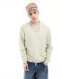 ASOS DESIGN oversized sweatshirt in washed beige Ракушка, XS - фото #3