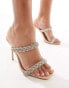 Truffle Collection bridal high heel embellished mules sandals in beige Beigefarbenes PU, 36 - фото #1