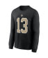 Фото #3 товара Men's Michael Thomas Black New Orleans Saints Player Name and Number Long Sleeve T-shirt