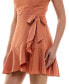 Juniors' Ruffle-Sleeve Faux-Wrap Mini Dress