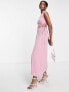 ASOS DESIGN cut out side detail midi dress in pink