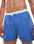 Фото #1 товара ASOS DESIGN swim shorts in short length with contrast waistband in blue