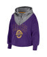 Women's Purple Los Angeles Lakers Pieced Quarter-Zip Hoodie Jacket