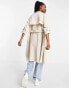 Фото #4 товара Stradivarius trench coat in light stone