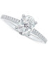 ფოტო #1 პროდუქტის Diamond Oval-Cut Cathedral Solitaire & Pavé Engagement Ring (7/8 ct. t.w.) in 14k White Gold