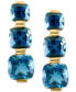 ფოტო #3 პროდუქტის EFFY® London Blue Topaz Graduated Drop Earrings (10-3/4 ct. t.w.) in 14k Gold