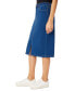 ფოტო #5 პროდუქტის Petite Lexington Denim Front-Slit Midi Skirt
