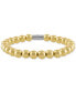 ფოტო #2 პროდუქტის Polished Bead Stretch Bracelet in Sterling Silver & 14k Gold-Plate, Created for Macy's