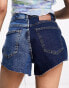 Noisy May two tone denim shorts in blue